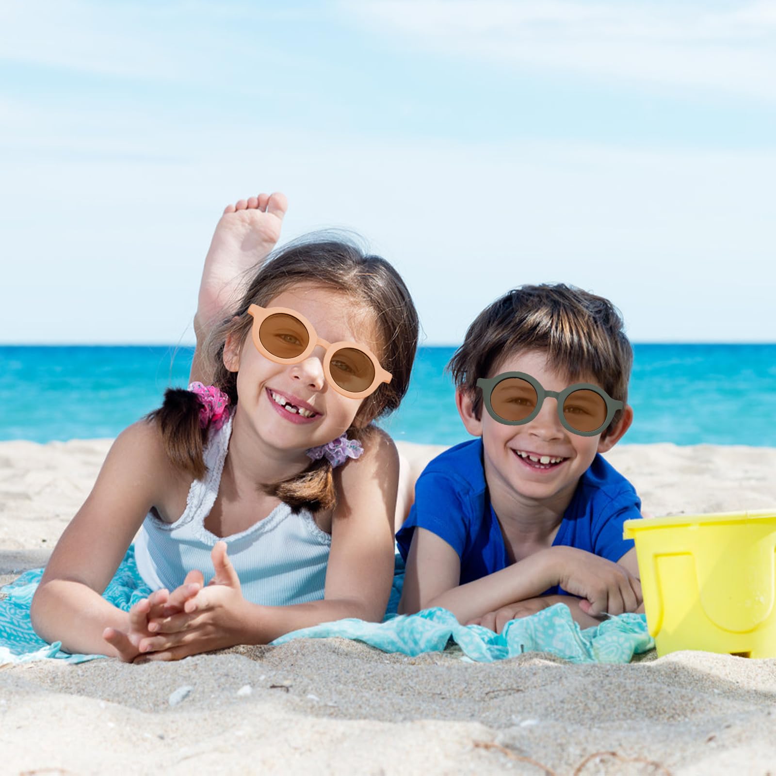 Gafas de Sol Infantiles 3 PCS UV 400 Redondas para Niñas