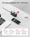 ORICO 22.5W Travel Power Strip, 7 in 1 Charging Station with 3AC, 2 USB-A, 2 USB-C, 4ft Thin Extension Cord, Flat Plug Fashion Essential for Travel/Home/Office/Library/Dorm - TK22