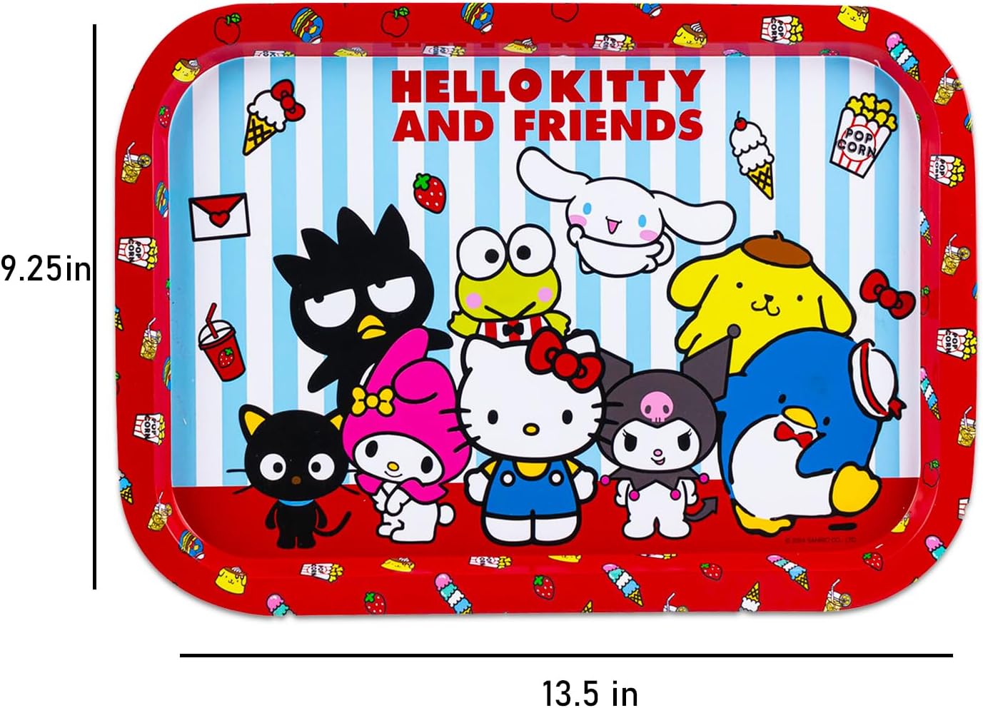 Hello Kitty Serving Platter Set - Bundle with 2 Pink Sanrio Food Trays for Parties, Family Gatherings, Birthdays, and Drinks Plus Bookmark