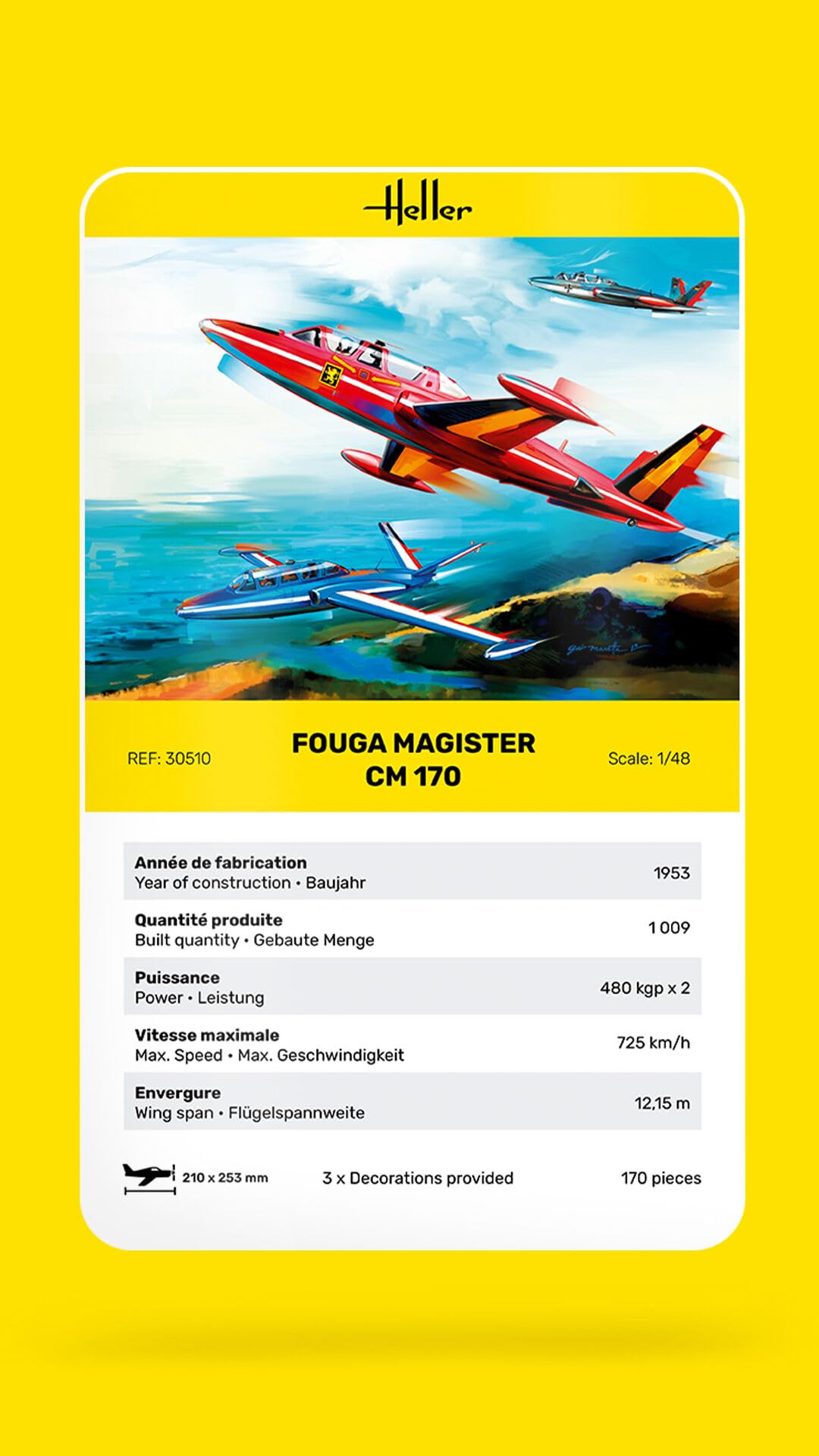 Heller Fouga Magister 30510 cm 170 1/48