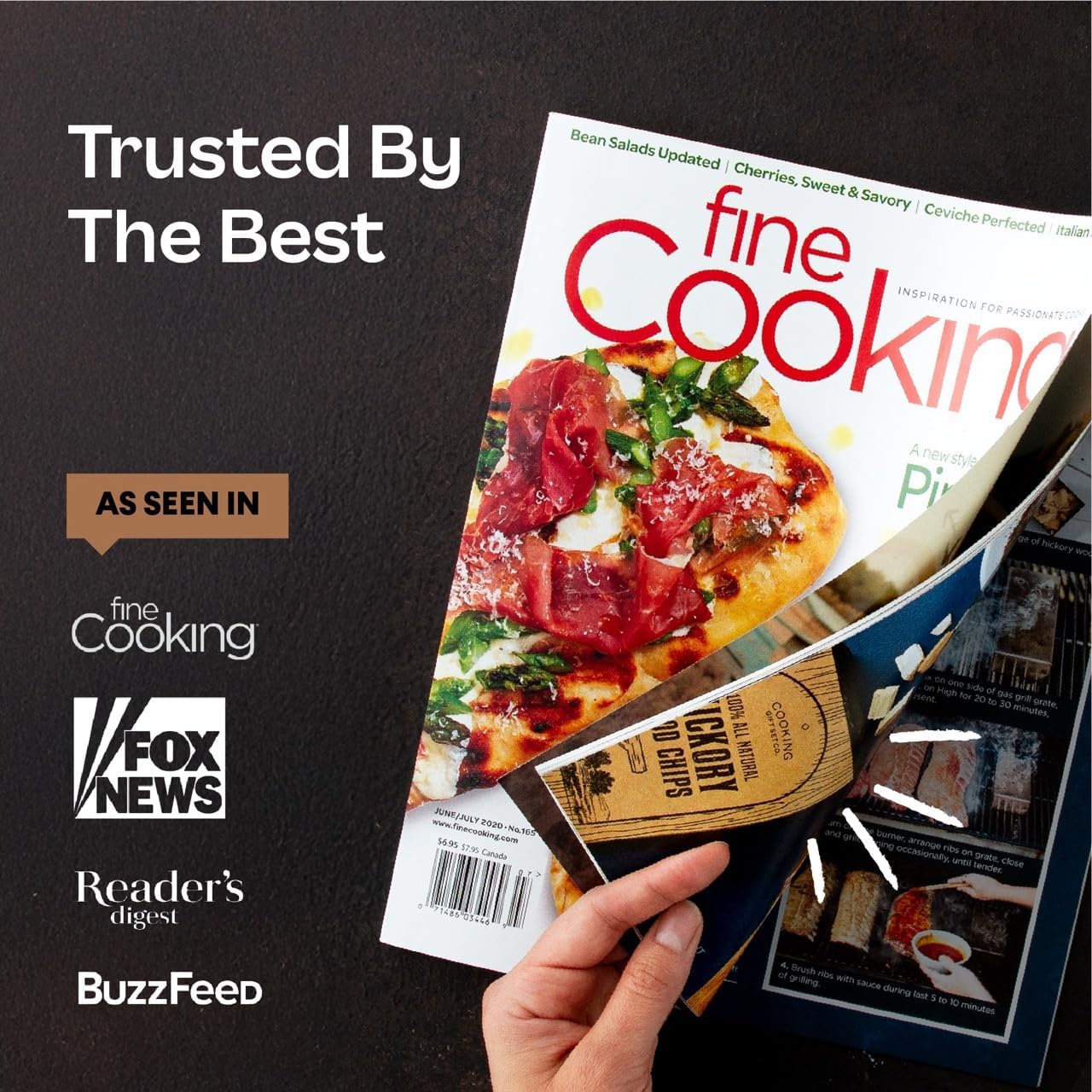 Large Wood Smoking Chips for Smoker - 6 Flavor Variety Pack of Natural Wood Chips - Apple, Hickory, Cherry, Peach, Beech, and Pear - Grilling Accessories for Smoker Grill, Charcoal and Gas Grill