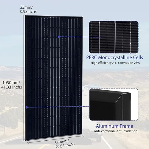 Miniatura 2 de Kit de panel solar de 12 V, 200 W, módulo fotovoltaico monocristalino ligero de 100 vatios con controlador de carga de 20 A, alimentación fuera de