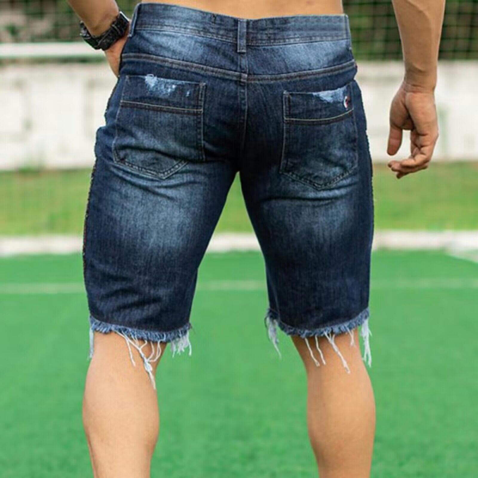 Pantalones Cortos de Moda para Hombre-Azul-L