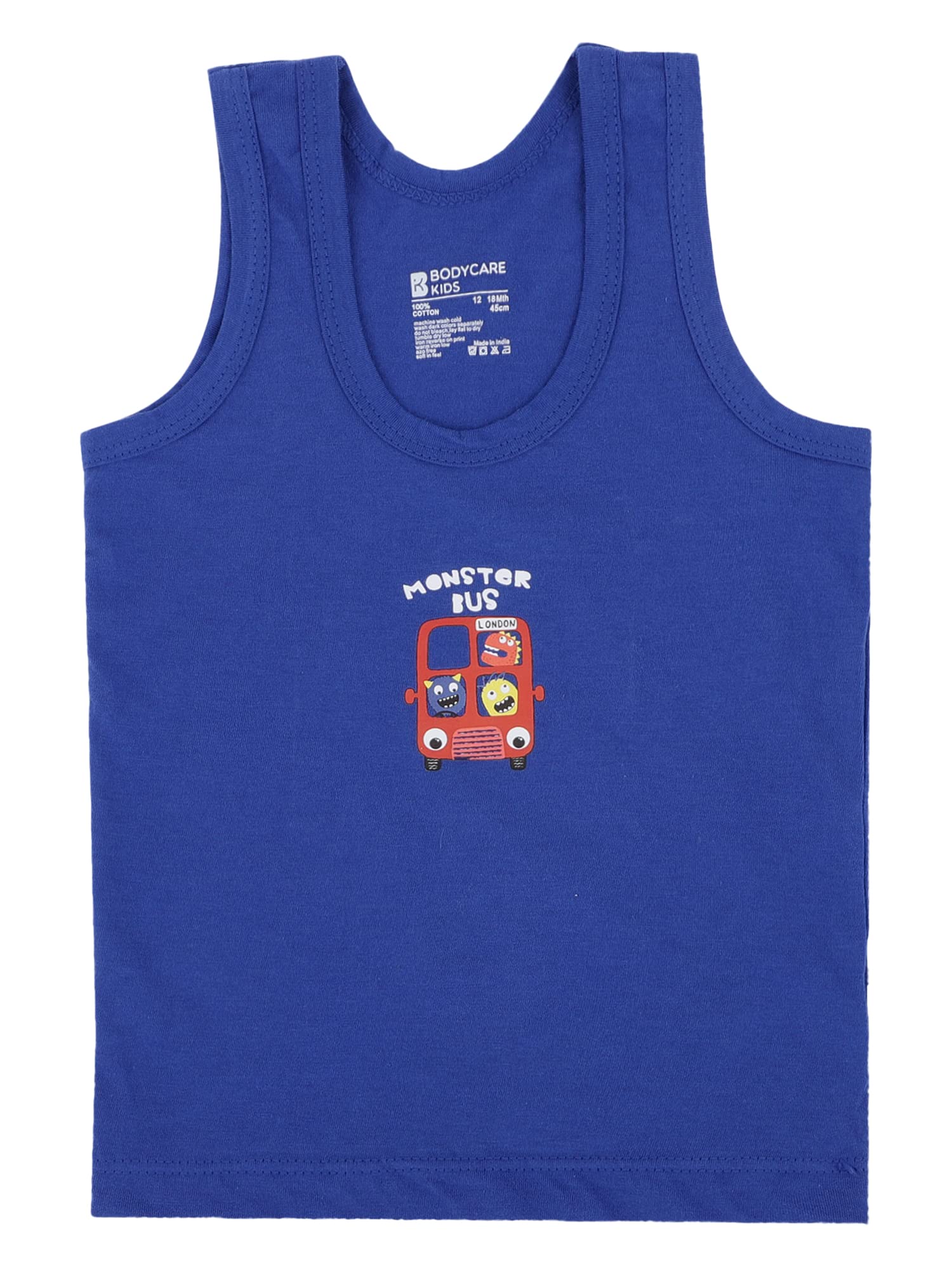 BODYCARE Boys Cotton Regular Fit Vest Round Neck Sleeveless Pack of 6-Assorted 35 - Image 8 thumbnail