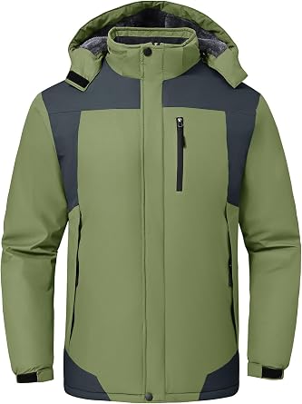 Mens Skiing Jacket Waterproof windproof Rain Jackets with Hood