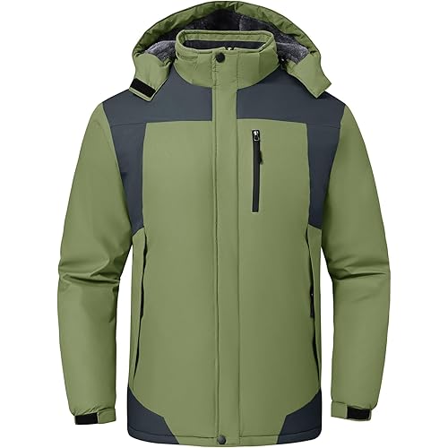 Men’s Skiing Jacket Waterproof windproof Rain Jackets with Hood