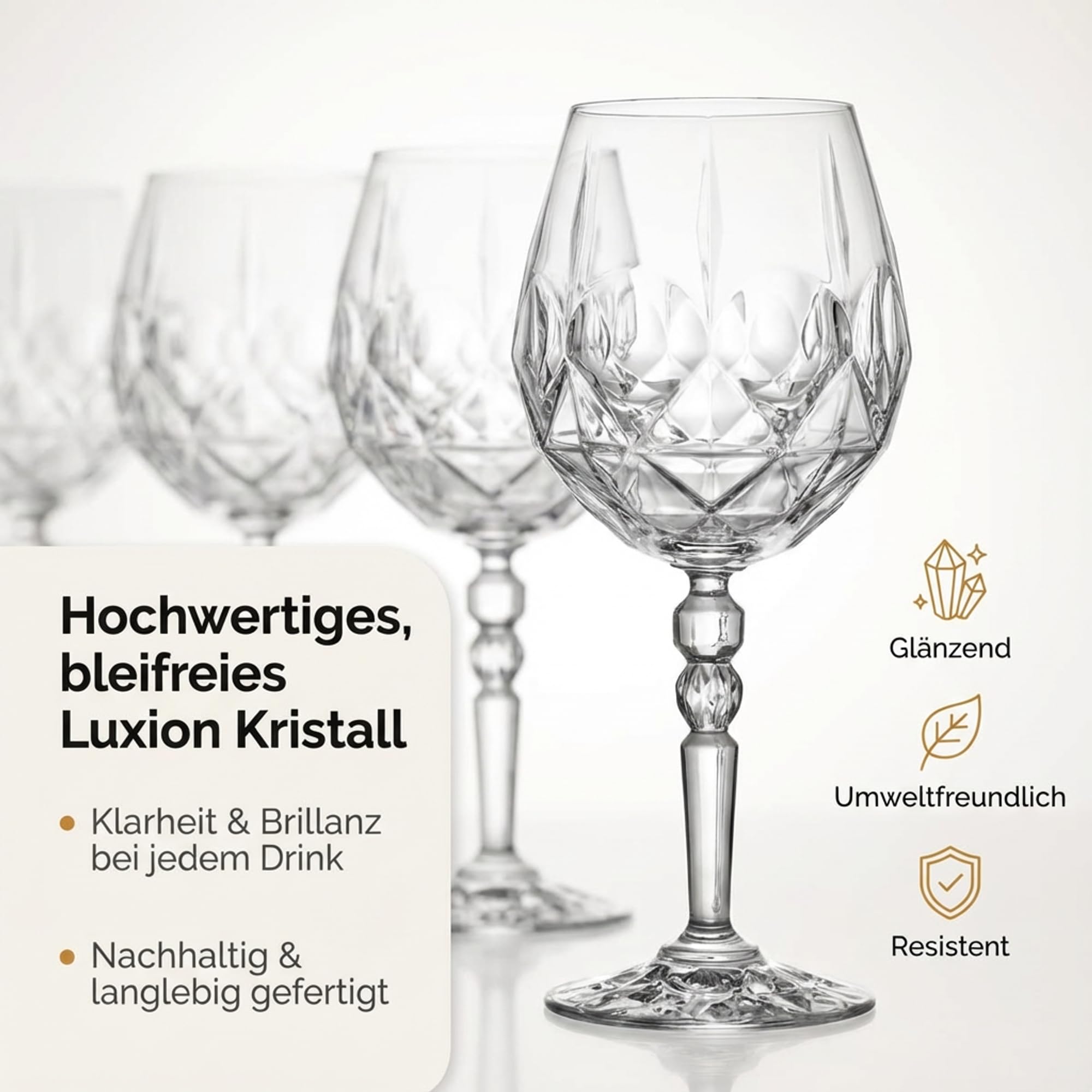 Der-Porzellan-Laden by RCR Alkemist Aperitif Gläser 530ml, 6er Set, Cocktailgläser aus Kristallglas, Facettenschliff, spülmaschinengeeignet, Made in Italy