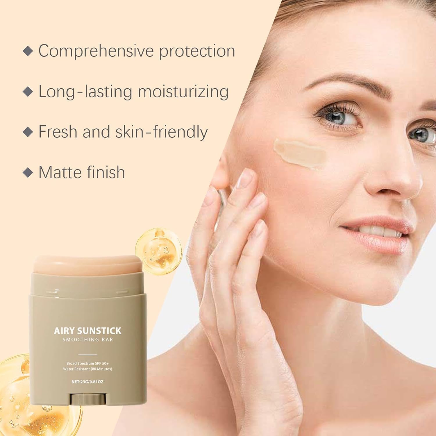 Sunscreen Stick SPF 50+ – Korean Semi-Matte Sun Protection Bar, No White Cast, Lightweight, Water-Resistant Sunblock for Face & Body, 0.81 oz / 23g - Image 4