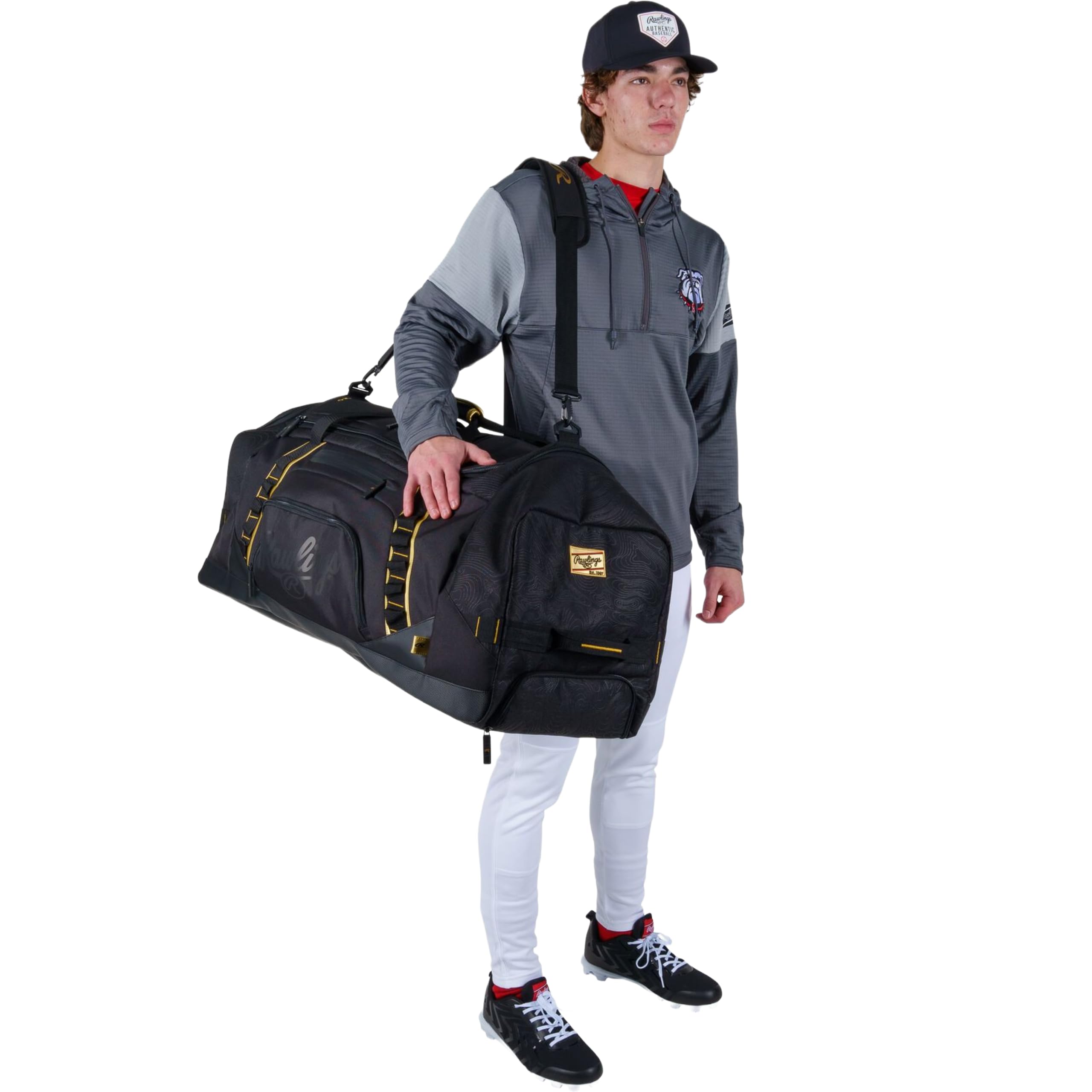 Rawlings Gold Collection - Bolsa de Lona XL | Negro |, Black, Bolsa de béisbol