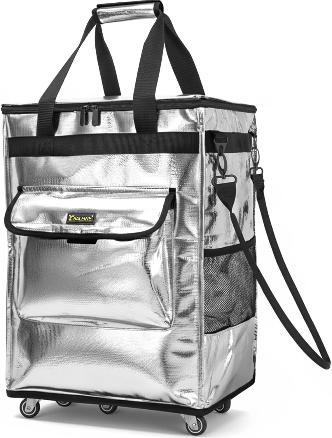 BALEINE Reusable Grocery Bags on Wheels, Rolling Tote Bag, Shopping Trolley, Large Backpack Shopping Carts for Groceries