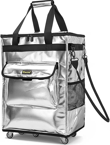 Miniatura 10 de BALEINE Bolsas de comestibles reutilizables sobre ruedas, bolsa de asas rodante, carrito de compras, mochila grande, carritos de compras para Oro