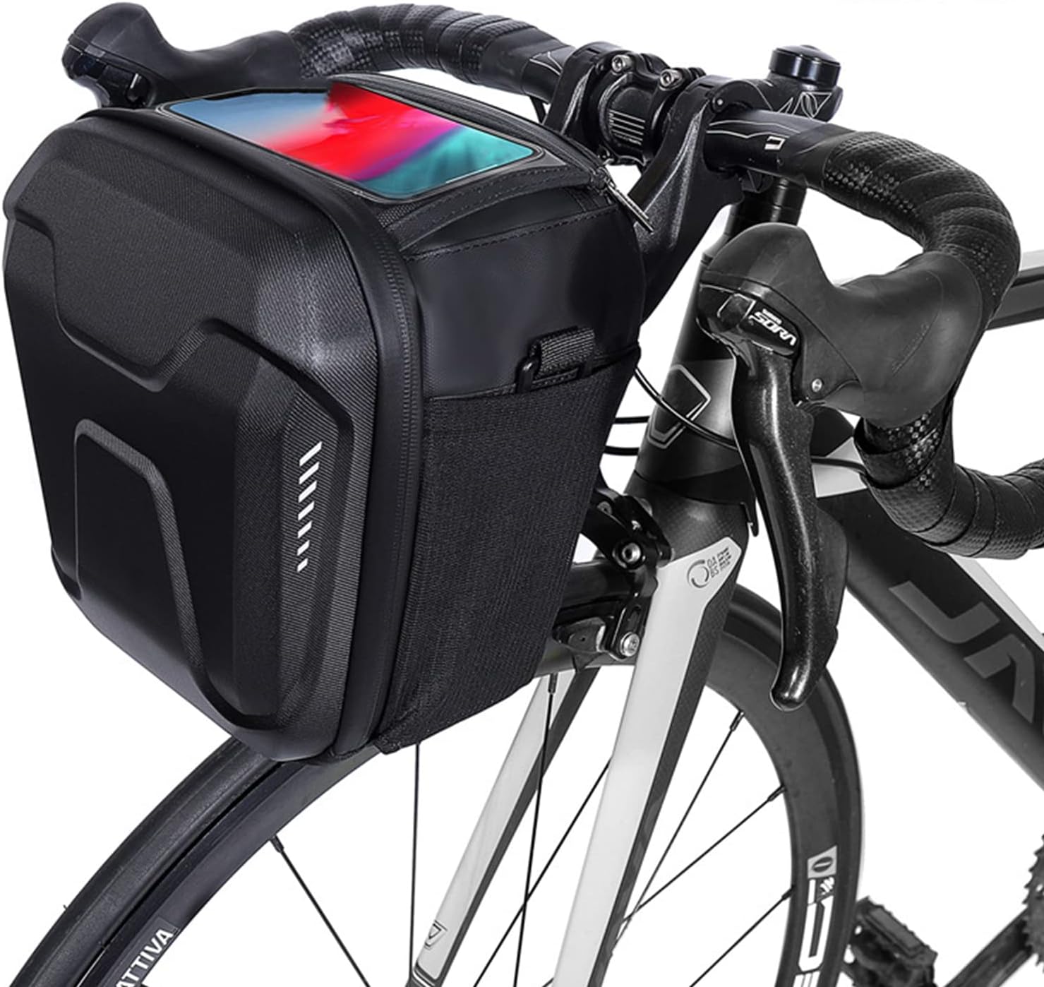 3L EVA Hard Shell Cycling Bags Bicycle Handlebar Zipper Bag with TPU Touch Screen Bike Front Tube Pannier Rack Travel Assistants