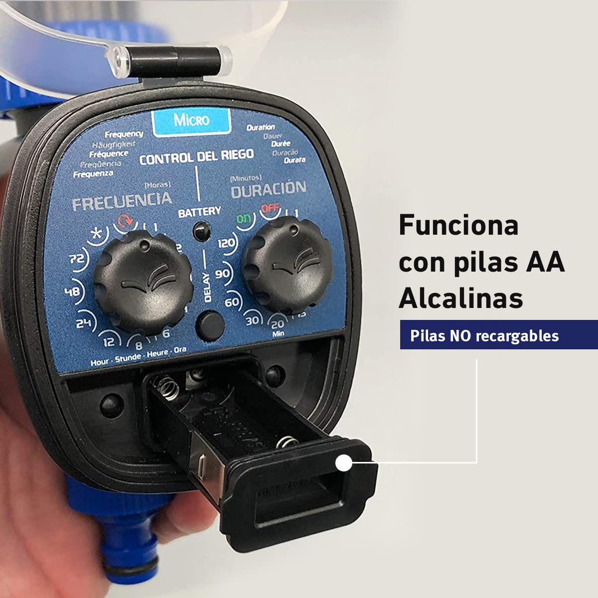 Aqua Control C4099O Programador de Riego para Jardín, Para todo tipo de Grifos, Apertura a 0 Bar, Color Azul — view 6