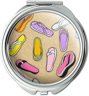 Flip Flops Sandals Ocean Summer Beach Compact Purse Mirror