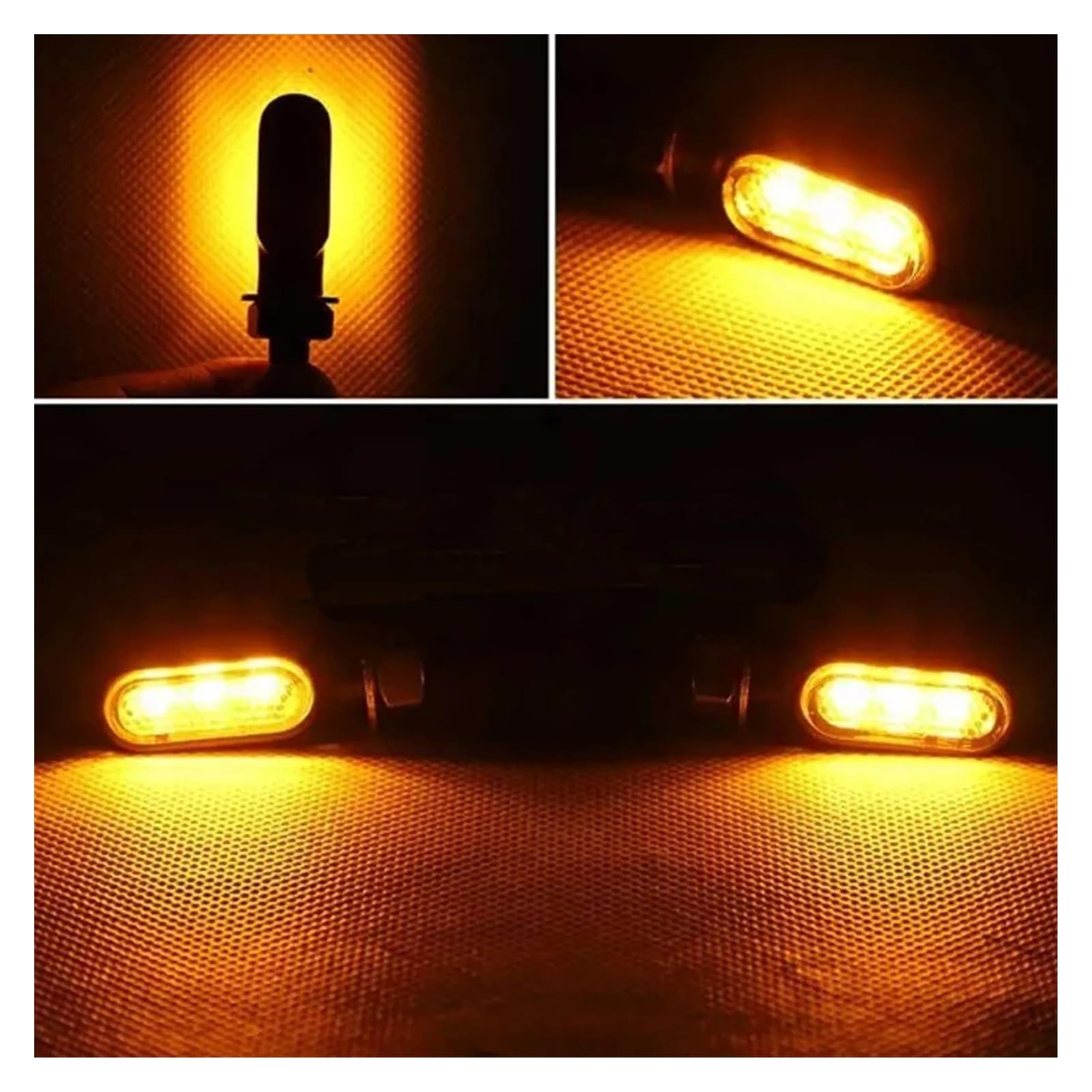 Luci Direzione Moto Accessori Moto Universali Metallo LED Mini Indicatore Di Direzione Ambra DRL Lampeggiante 2 Fili 12V Affumicato Per M8
