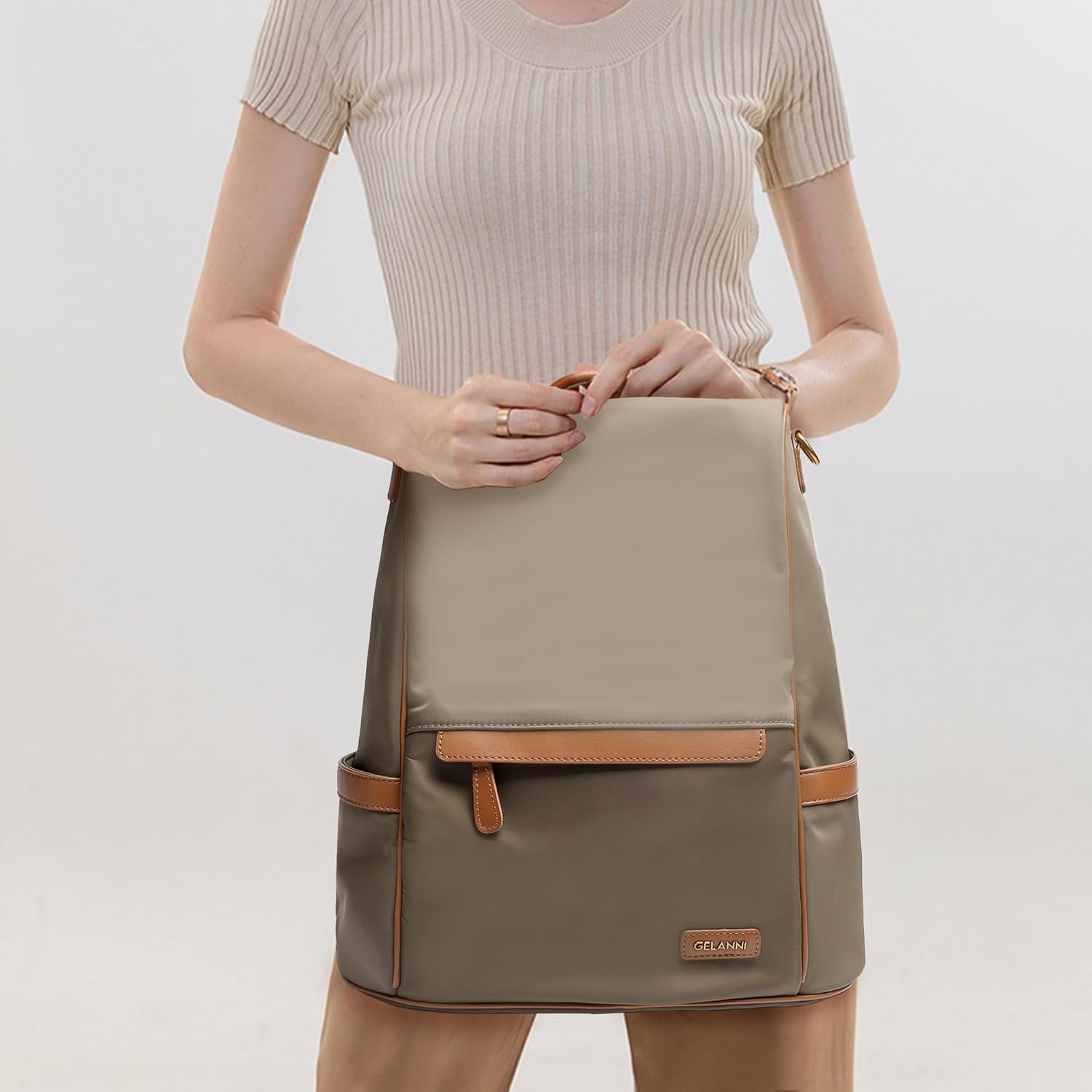 Womens Backpack Purse Anti-theft Fashion Waterproof Lightweight Small Backpack for Women Ladies Travel Nylon 2616-Green - Image 7