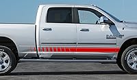 Vista 2 de 2 calcomanías autoadhesivas de rayas de vinilo para puerta lateral compatibles con Dodge Ram DS/DJ 2009-2016.