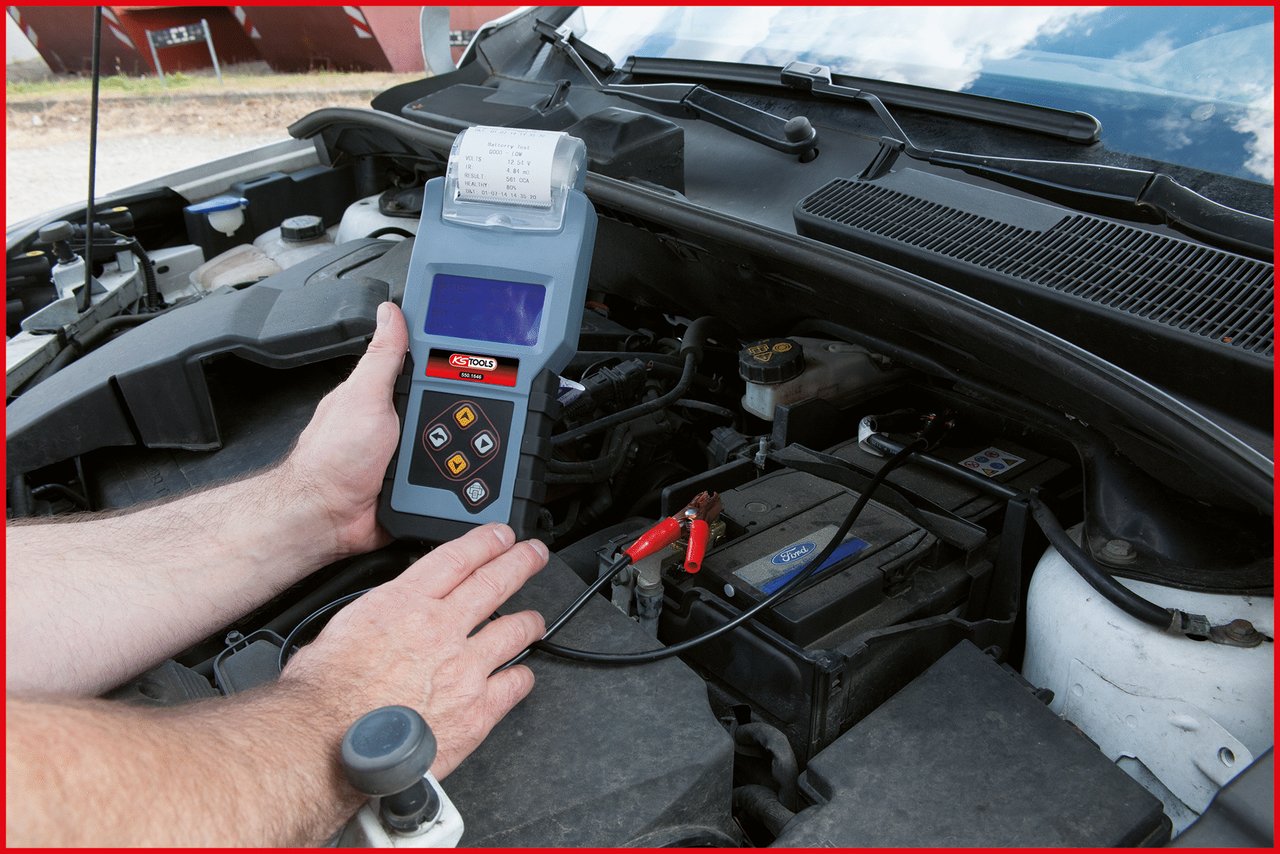 KS Tools 550.1646 Tester digitale 12V per batterie e sistemi di ricarica con stampante integrata