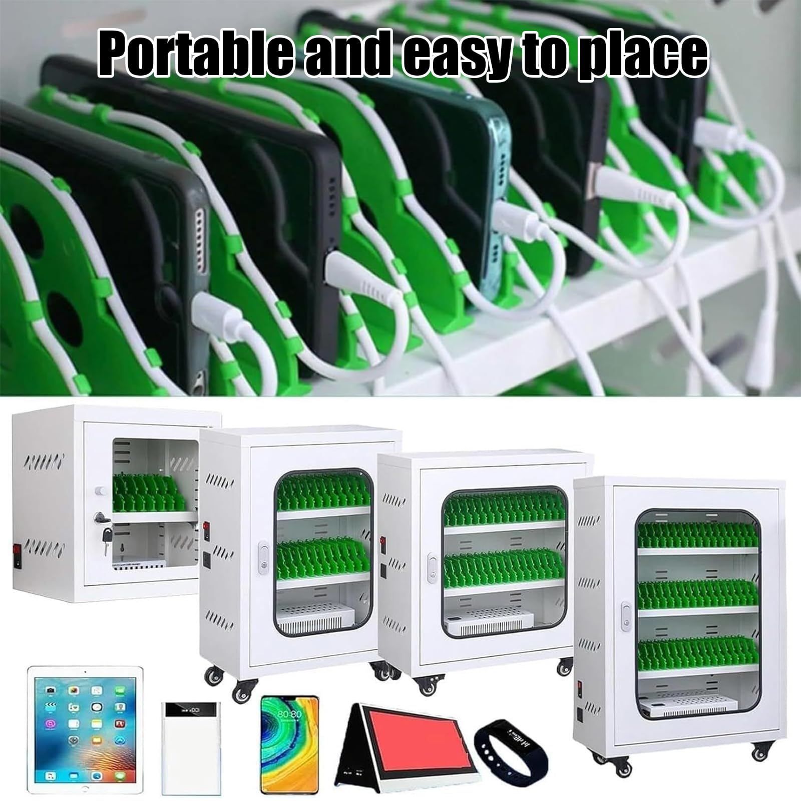 Contenitore per dispositivi mobili, armadietto di Ricarica per cellulari, per Laboratori e officine, 50 Persone (30 Personas)