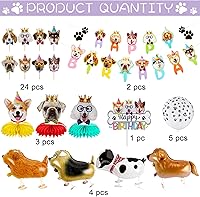 Vista 3 de 39 Pcs Dog Party Decorations - Birthday Banner, Honeycombs, Balloons & Cupcake Toppers for Dog Lovers