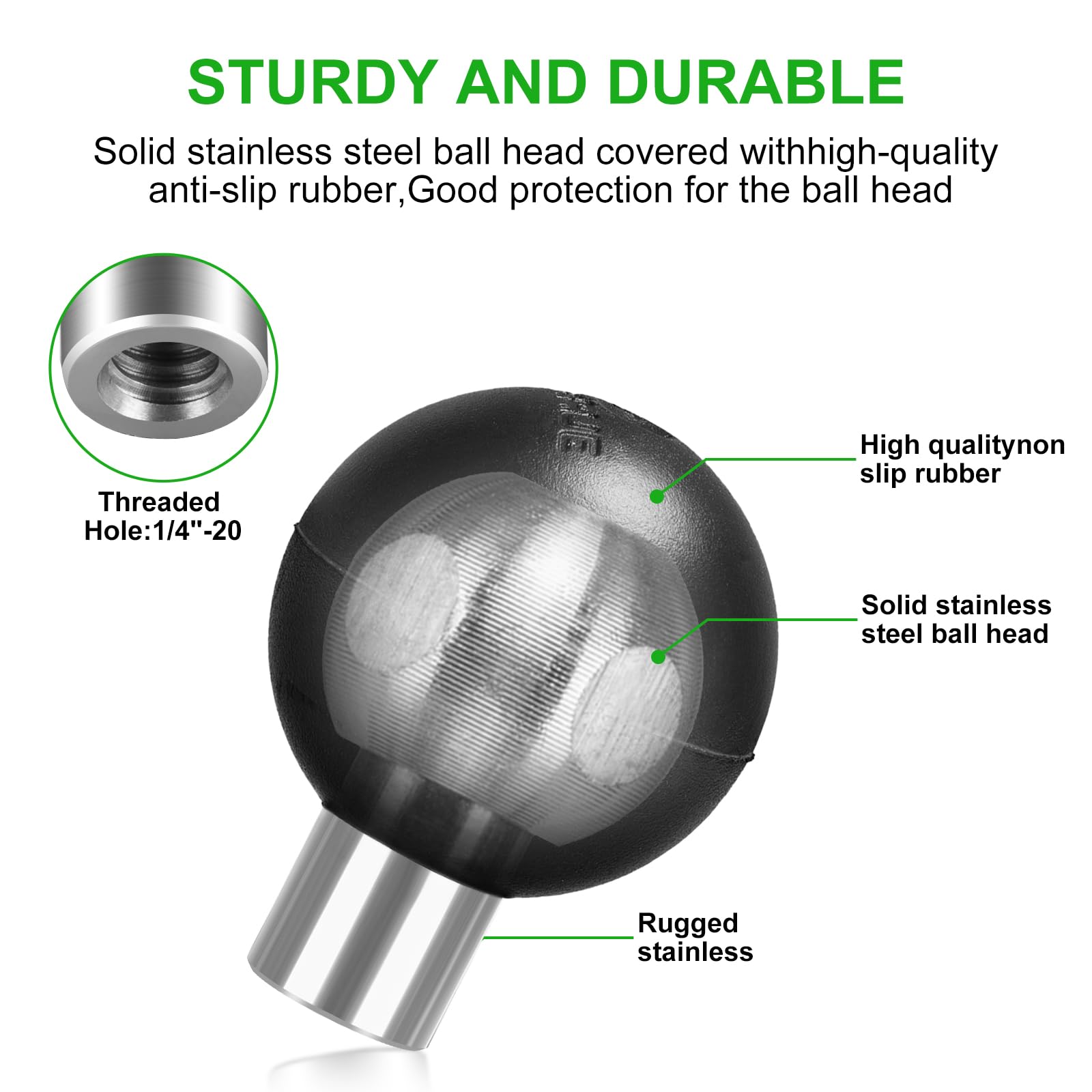 FANAUE B-0 Mount Aluminum Ball Adapter with 1/4