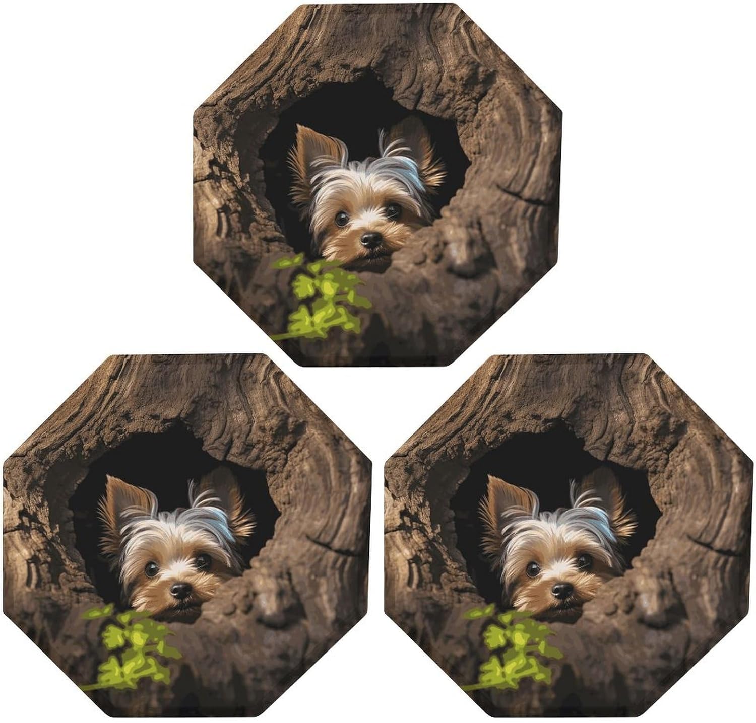 Ctagon Metal Sign for Home, Modern Display Plate for Kitchen, A Little Yorkshire Terrier Plates Accent Hanging Wall Decorations 3PCS for Living Room, Bedroom, Hallway, Hotel