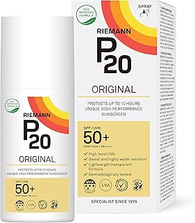 RIEMANN P20 Original SPF50 +Plus Spray 200ml, Advanced Sunscreen Protection High Performance Triple Protection, Sweat Resistance, Protects up to 10 Hours, Very Water Resistant, High UVA Protection