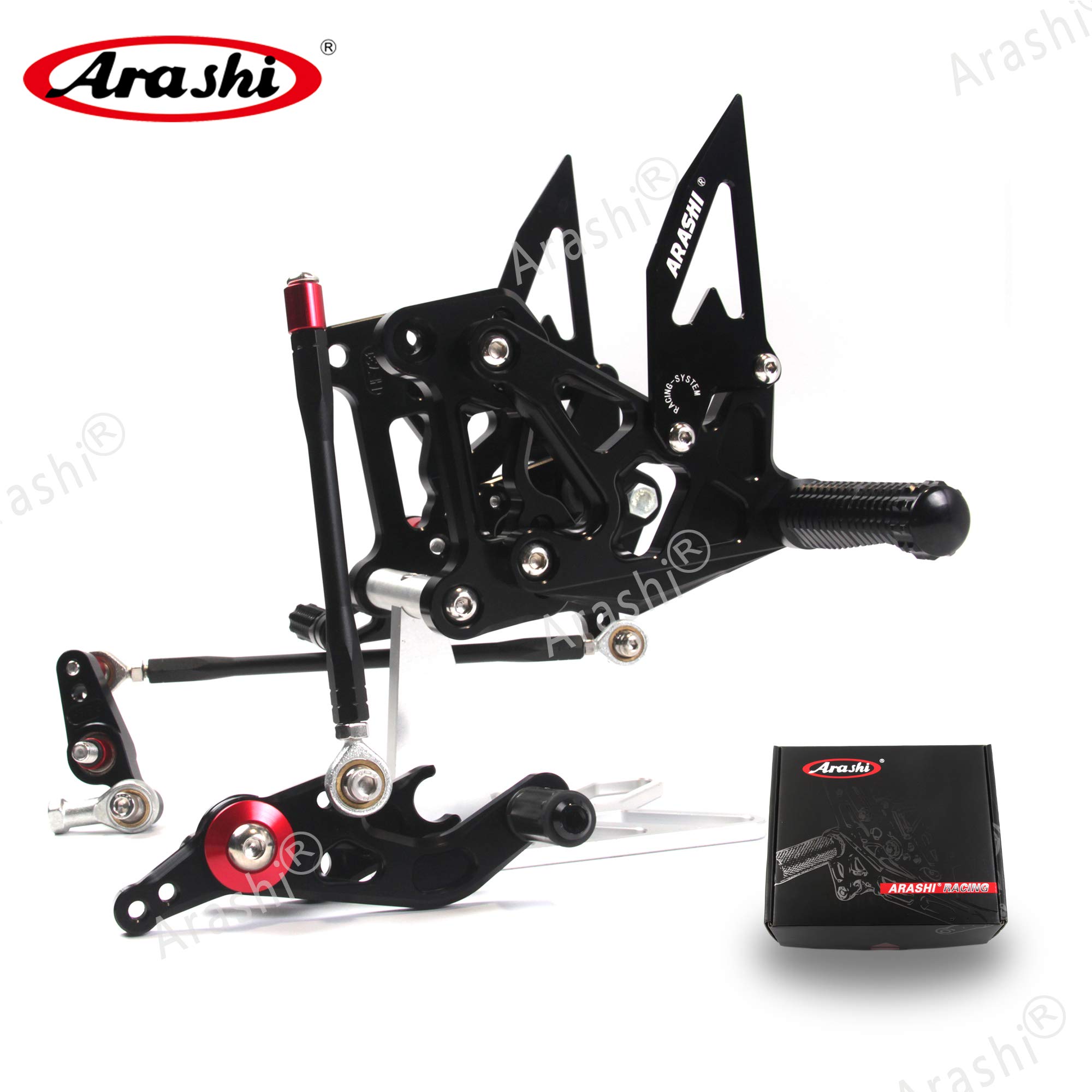 Arashi (Version 2.0) Rearsets for Mv Agusta Brutale 675 800 2012-2016 / Dragster 675 800 2012-2016 Motorcycle Accessories Parts Adjustable Footrests Foot Peg Rear Sets Black 2013 2014 2015