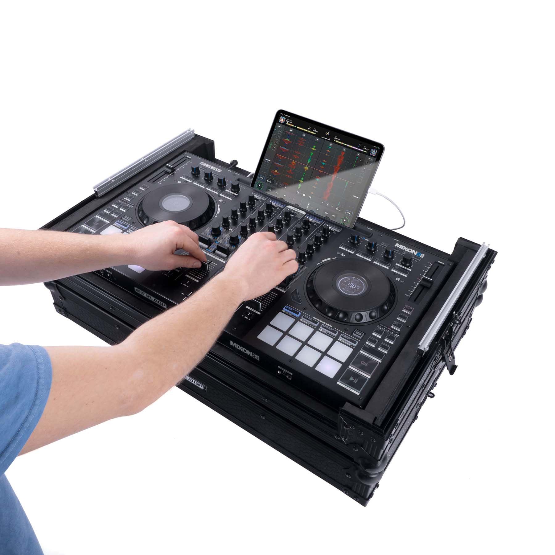 Reloop Premium Large Controller Case - Handgefertigtes DJ Controller Case aus robustem Holz und hochwertigem Aluminium