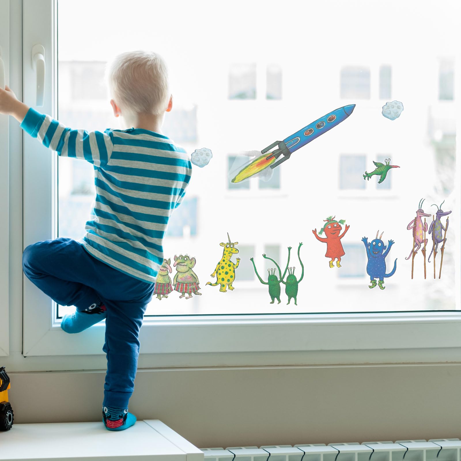 Stickerscape The Smeds and The Smoos Window Sticker (Smeds and The Smoos) | Gruffalo and Friends Window Stickers, Gruffalo Window Stickers, Bedroom Window Decor| Easy to Apply, Cleanly Removable