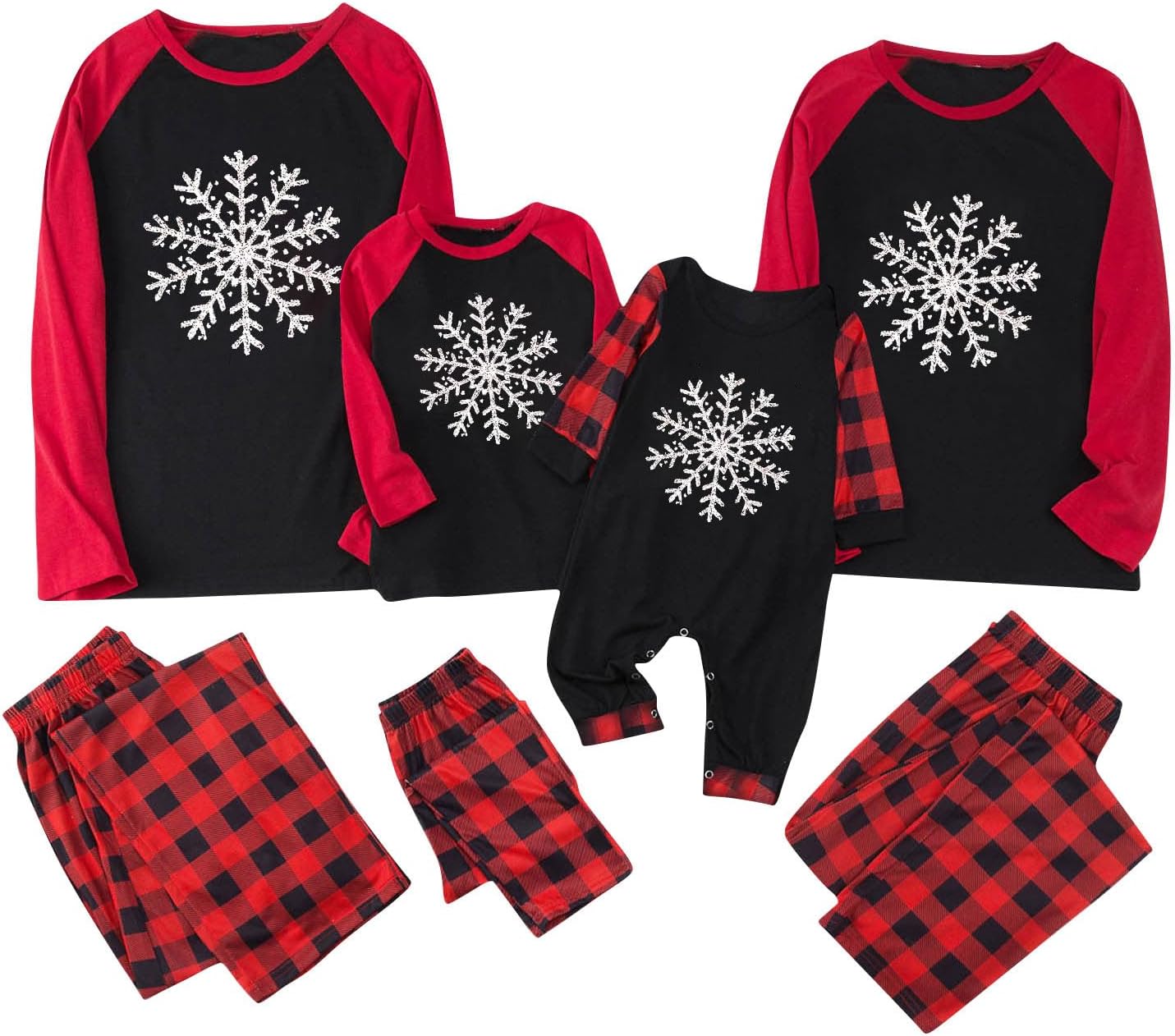 YRAETENM Christmas Pajamas for Family Holiday Nightwear Jammies Family Christmas Pajamas Matching Sets Soft Xmas Sleepwear