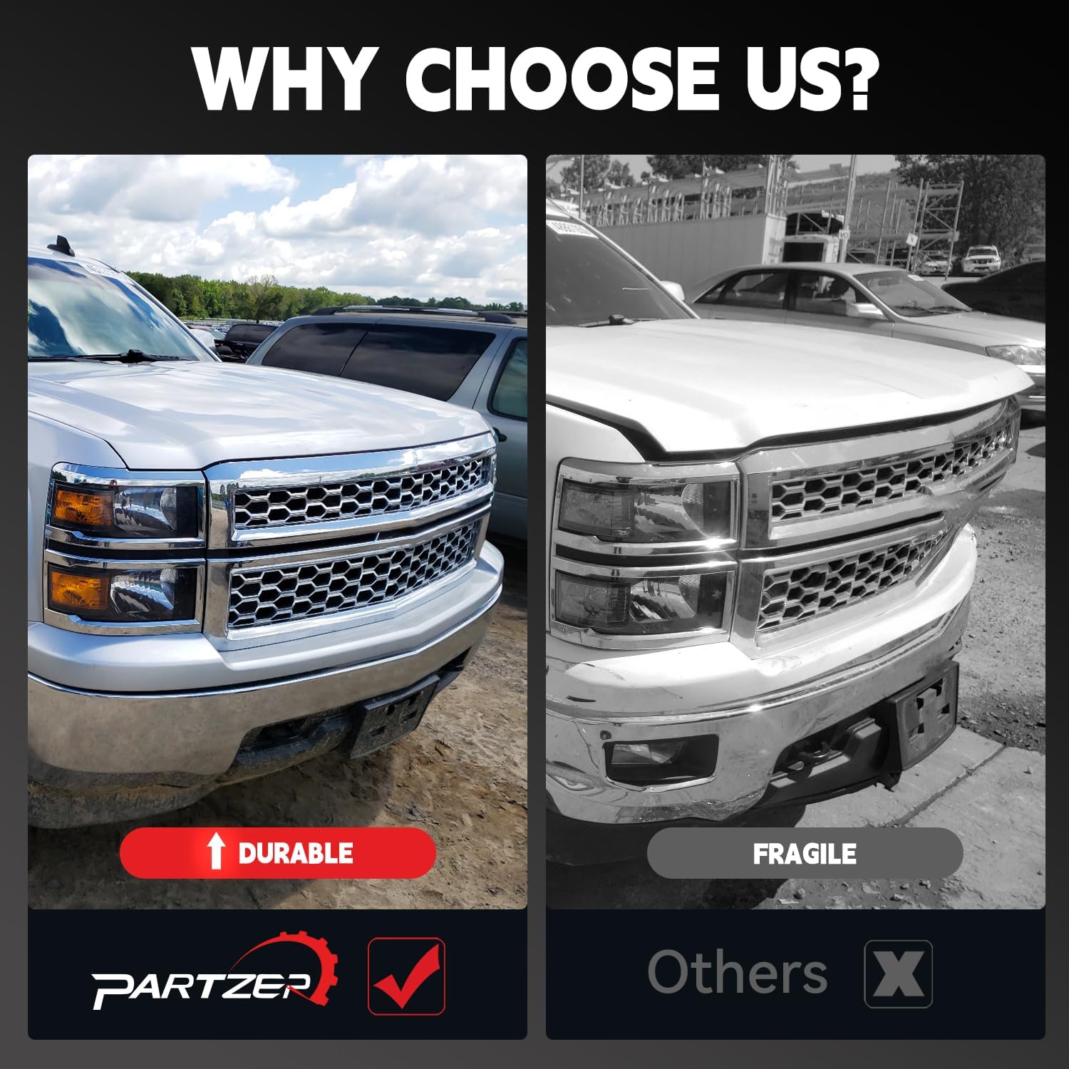 Front Bumper Honeycomb Grille Chrome Silver Compatible with 2014 2015 Chevrolet Silverado 1500, Replace GM1200712 23259624