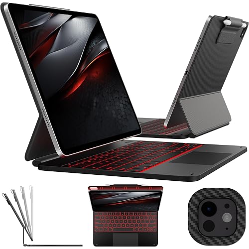 typecase Keyboard Case for iPad Pro 13-inch (M5 2025/M4 2024), Magic Keyboard with 11 Colors Backlight, Keyboard Case with Pencil Holder, Multi-Touch Trackpad, Easy-Set Magnetic Stand, Carbon Fiber