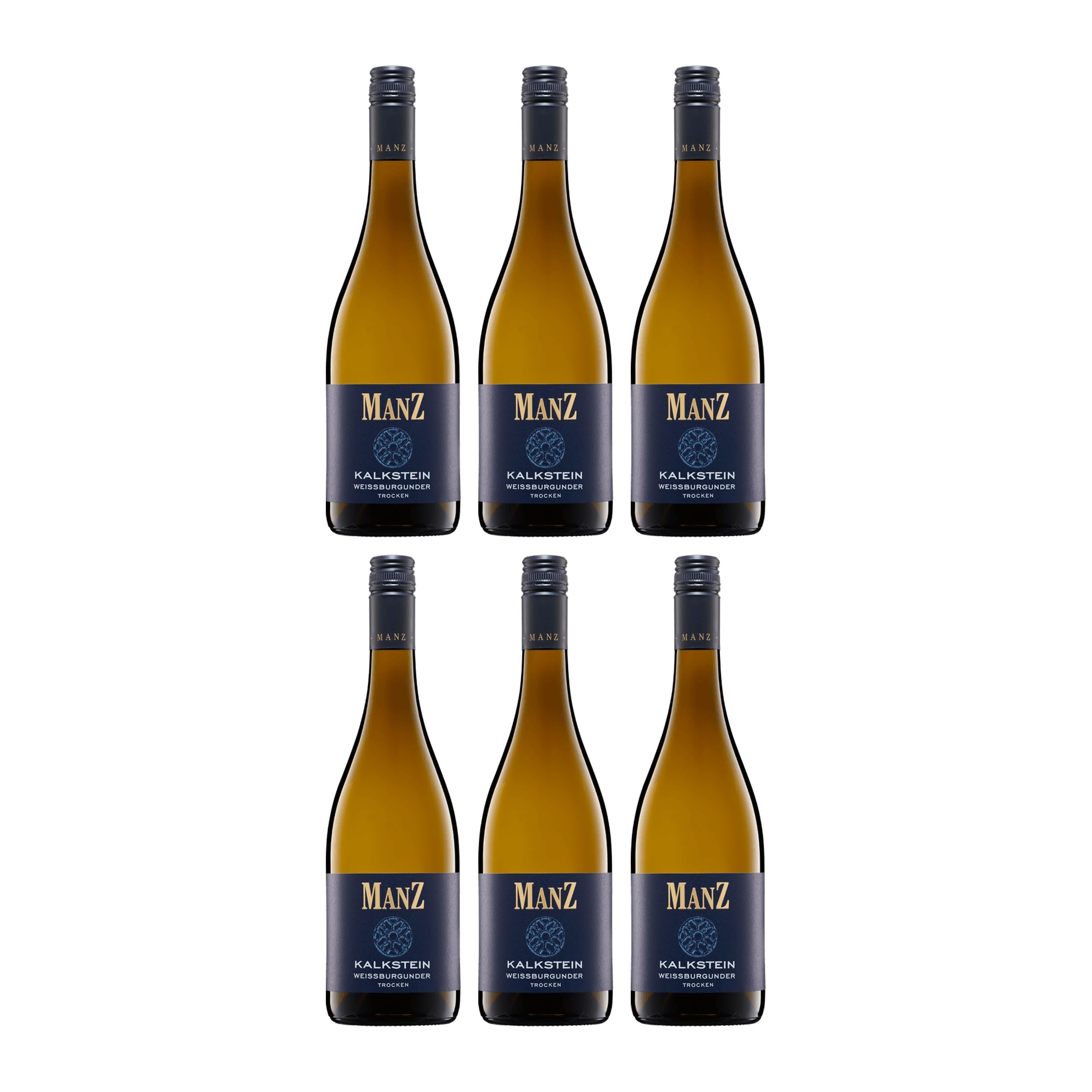 Weingut Manz Weissburgunder Kalkstein Weisswein Weiss Trocken VEGAN Deutschland inkl. FeinWert E-Book (6 x 0.75 l)