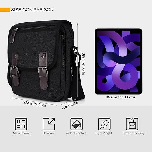 Vista 3 de iKammo Small Crossbody Bag for Men, Men's Satchel Messenger Shoulder Side Bag Travel Purse Wallet Mens Bag