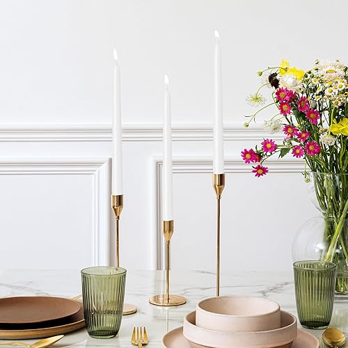 Miniatura 5 de Paquete de 30 velas cónicas blancas - 10 pulgadas sin goteo, sin humo y sin perfume  Larga duración 8 horas  Velas altas vertidas a mano  Velas