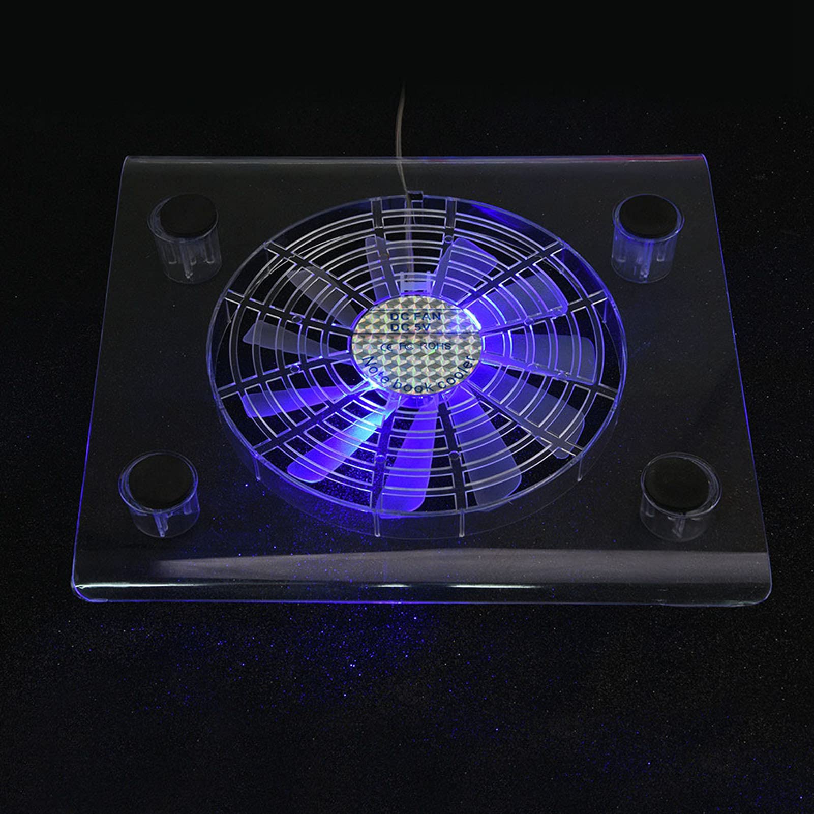 USB Ultra Silencieux, Ventilateurs de Refroidissement avec LED RGB H800 Ohrpolster Notebook Cooler Lights pour Laptop