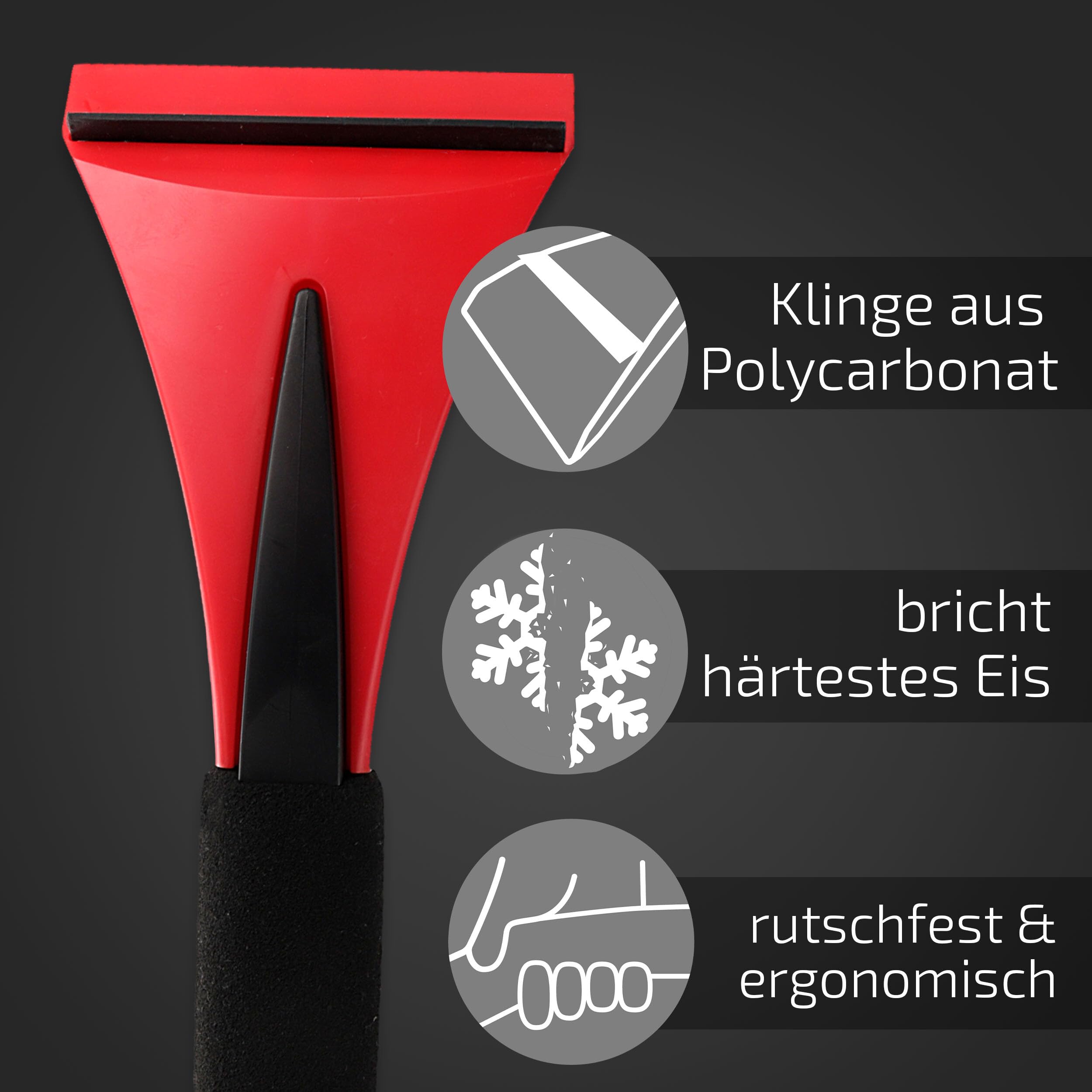 HEYNER® Samochodowa skrobaczka do lodu z trzepaczką Skrobaczka do lodu i miotełka z ergonomicznym, miękkim uchwytem