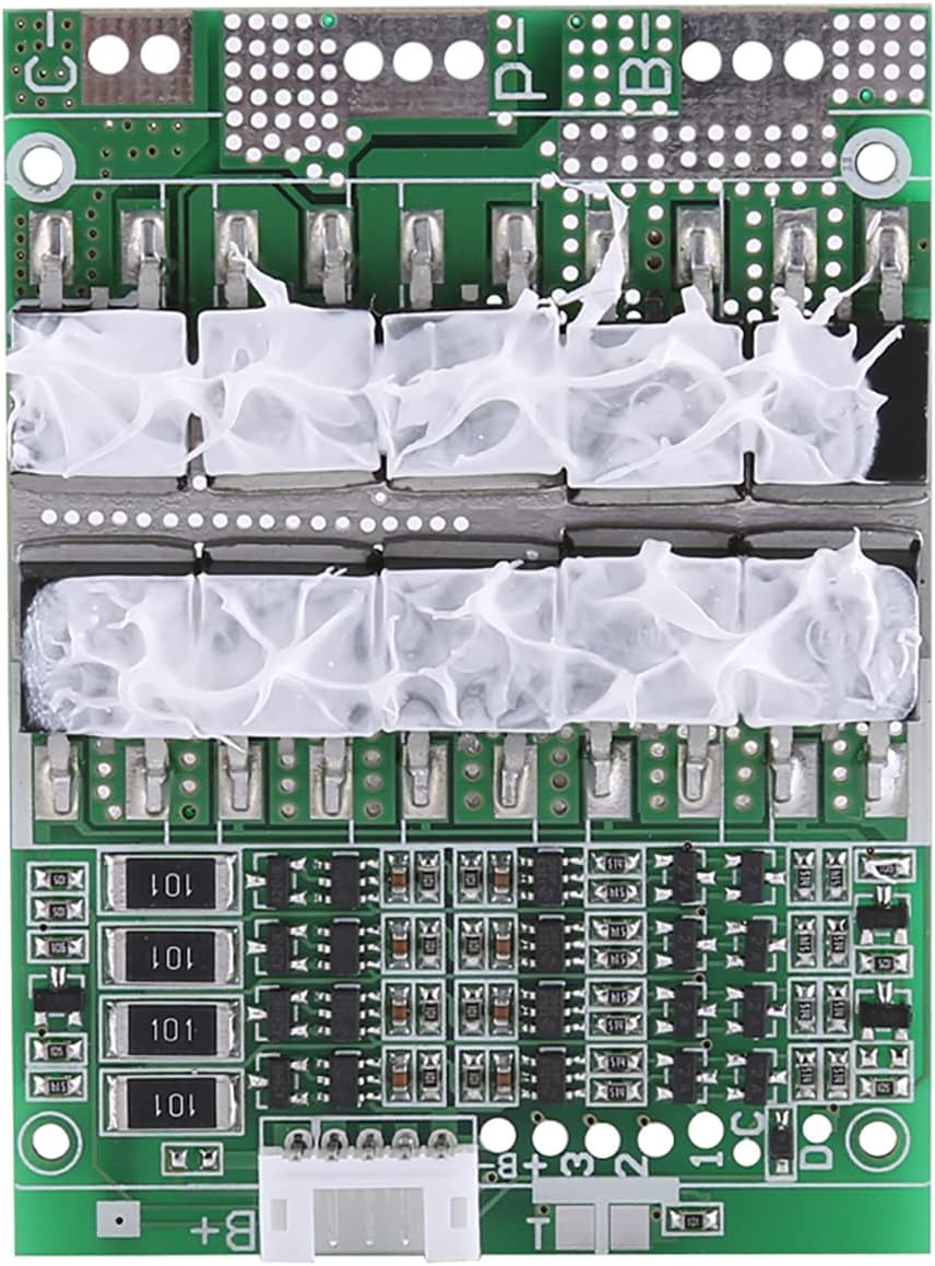 Primer pla view of the Wisoqu 4S 100A LiFePO4 Battery Protection Board showing component layout