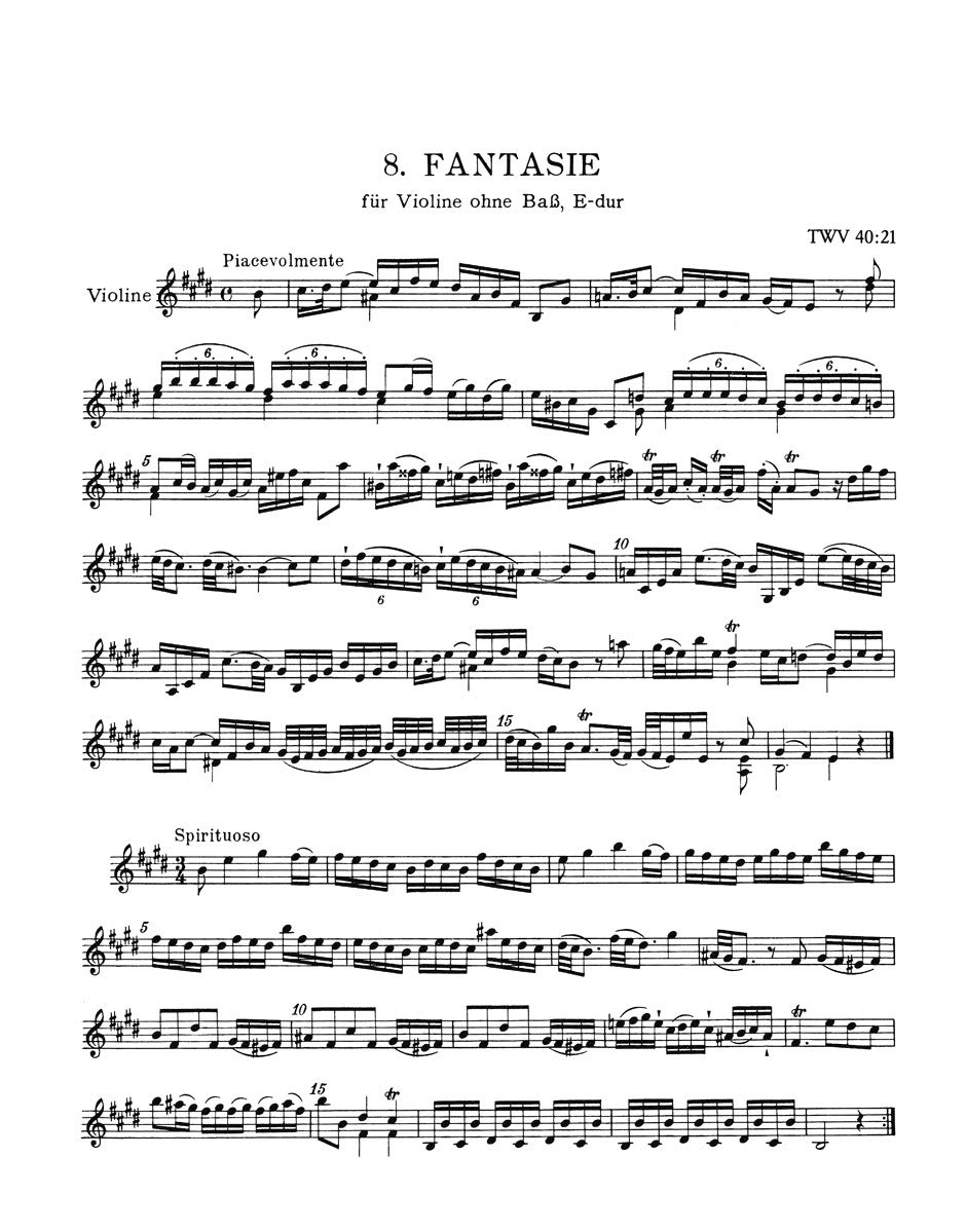12 fantaisies pour violon sans basse twv 40: 14-25