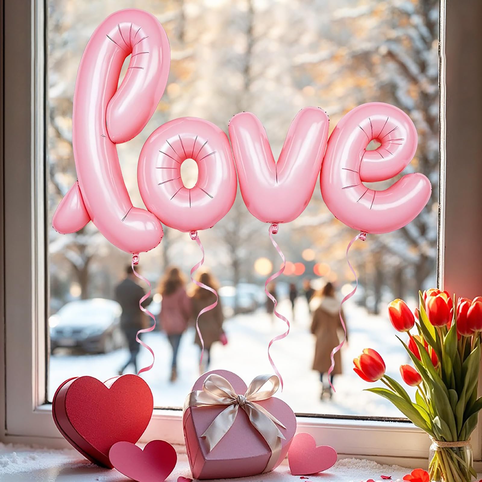 Autocollants fenêtre Saint-Valentin anti-trace pour miroir et verre