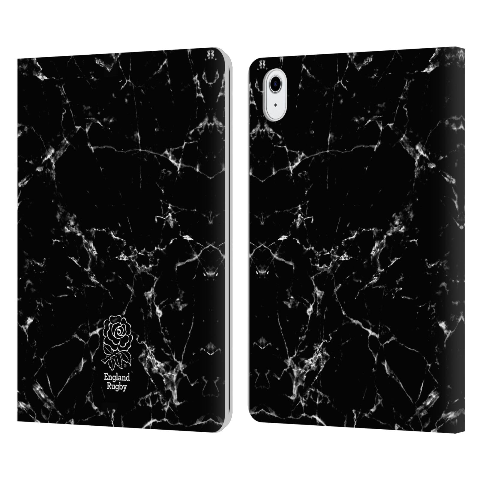 Funda tipo libro iPad Air 2022 carcasa de cuero Inglaterra Rugby mármol negro 7