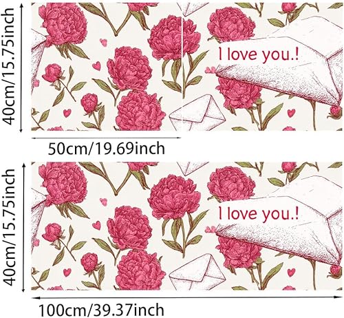 Miniatura 3 de Peel and Stick Wallpaper 39.37x15.75 Inch PVC Countertop Cover Decorative Contact Paper for Desk Table Cabinet Backsplash Pink Floral Envelope