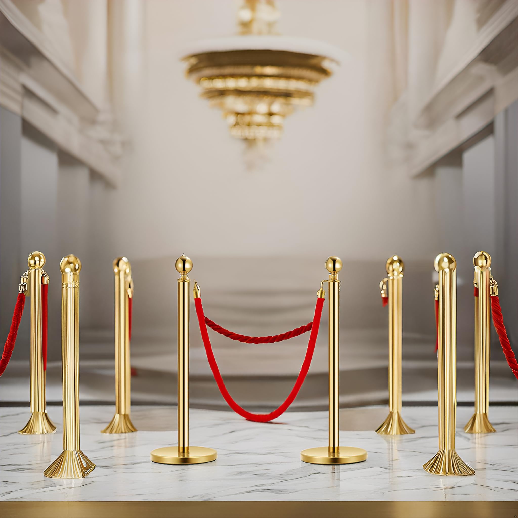 Edelstahl Absperrpfosten Seil Abgrenzungsständer Kugelkopf 1 Rote Samtseile Goldene Säule 2 Packung Crowd Control Barriers Für Theater Partys Hochzeit Museen Ausstellung