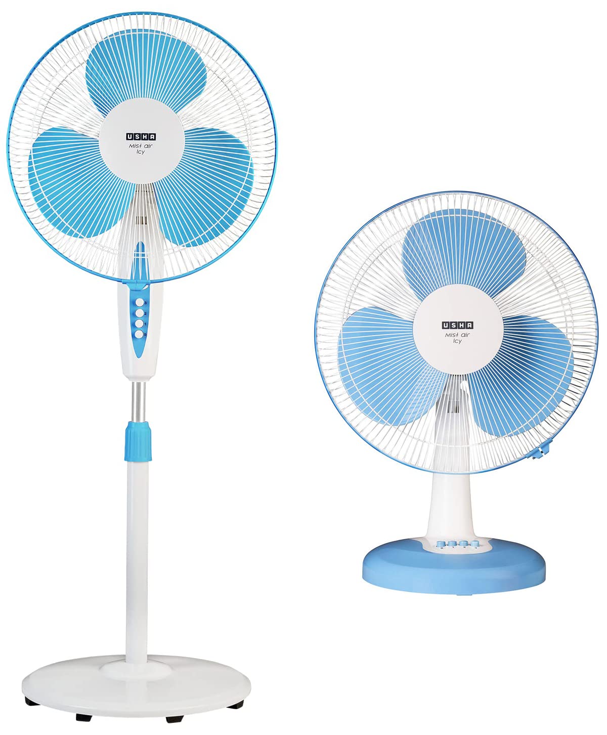 Buy USHA Mist Air Icy 400mm Pedestal Fan (Blue) Mist Air ICY 400MM 55 Watt Table Fan (Blue