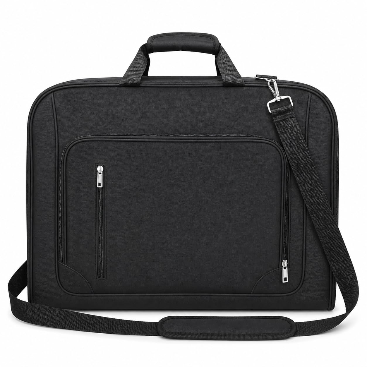 Burakh Men's Black Large Foldable Premium Gart Carrier Suit Duffel Bag With Adjustable Handles - Wardrobe, Jacket, Dress Cover Storage For Travel (Black)