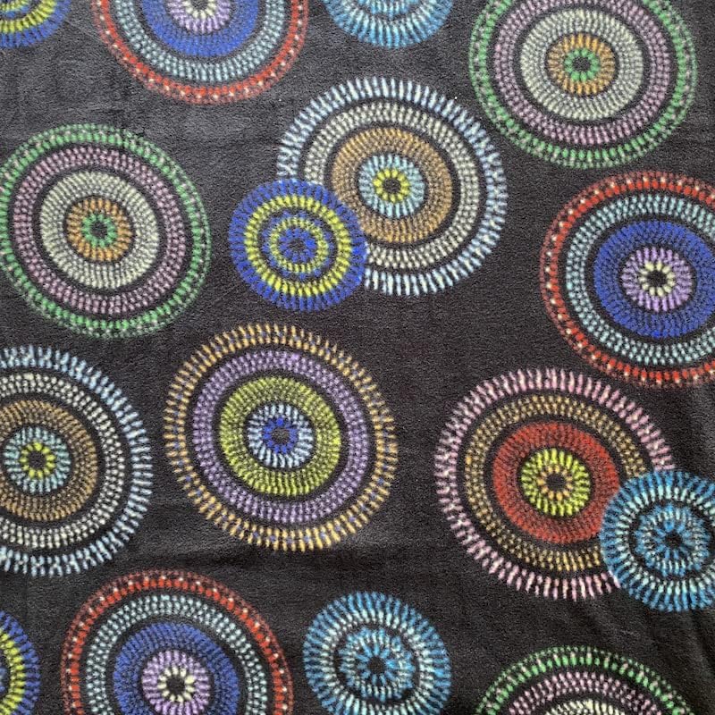 YourFleece No-Sew Throw Fleece Fabric DIY Blanket Making Kit, Make Your Own, Anti-Pill, Rainbow Medallions, 72x60 inches