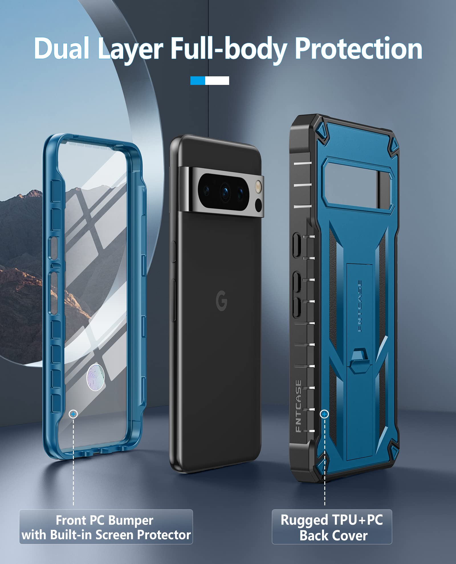 FocRelaxer Coque Google Pixel 8 Pro,IP68 Etanche Antichoc Antipoussière Waterproof Case Avec D'écran Intégré Étui 360 Degrés Protection Robuste Housse Coque De Téléphone Intégrale Pour Pixel 8 Pro 5G