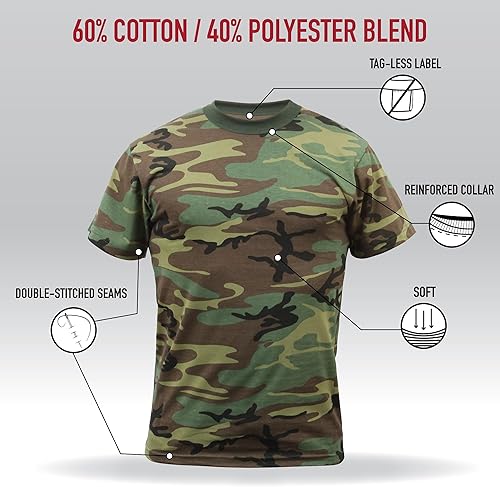 Miniatura 5 de Rothco Camisetas de camuflaje, 3XL, Digital Woodland Camouflage