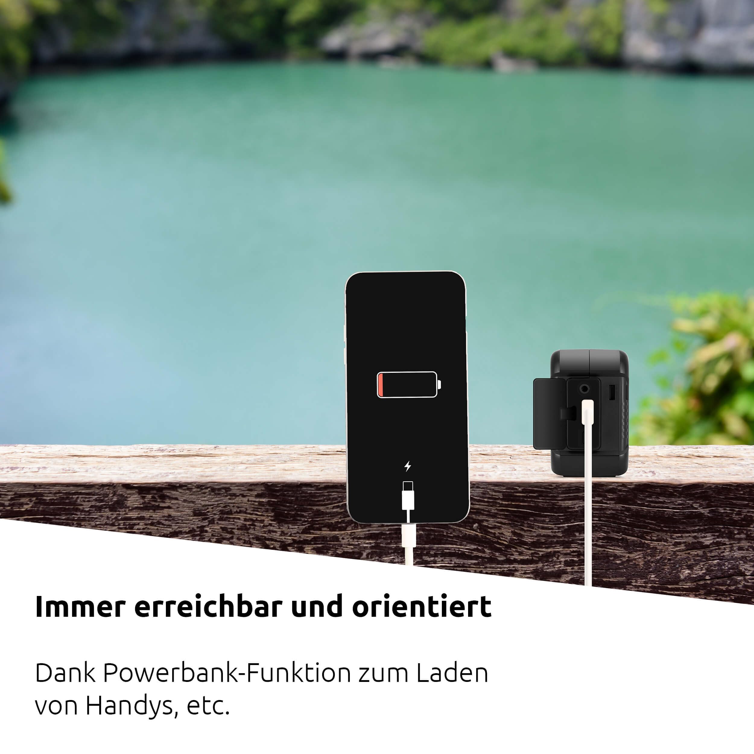 TechniSat TECHNIRADIO Solar 2 Radio Solaire à manivelle Dab+/FM (Radio de Camping Mobile avec Panneau Solaire, Batterie, Fonction Batterie Externe, Lampe de Poche LED, mémoire des favoris, boîtier en